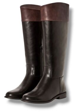 JustFab x Kelly Rowland Women’s Rider Boots Lily Boot Black Brown Knee High